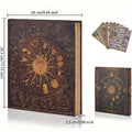 132-page gold photo album with kraft paper pages and hard cardboard cover, 28 x 24.4 cm, displayed open with blank sticky pages.