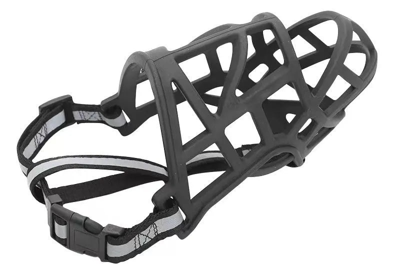Upgraded dog mouth cover anti-bite muzzle in black for small medium and large dogs plastic construction size 1 to 6