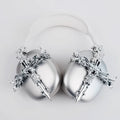 Gothic cross resin headphone cover for Apple AirPods Max in silver colour.
