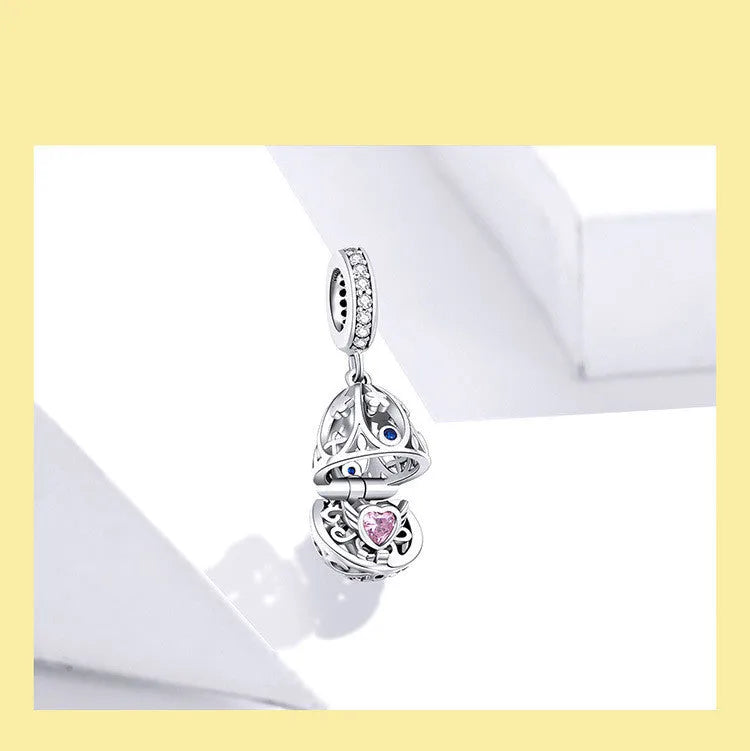 Silver beaded pendant 2.3cm by 1cm electroplated loose bead for jewellery making