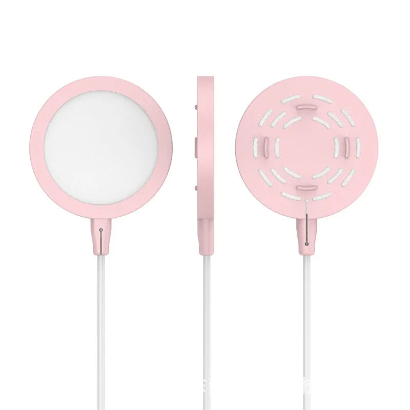 Silicone protective cover for Magsafe wireless charger in white, black, gray, and pink