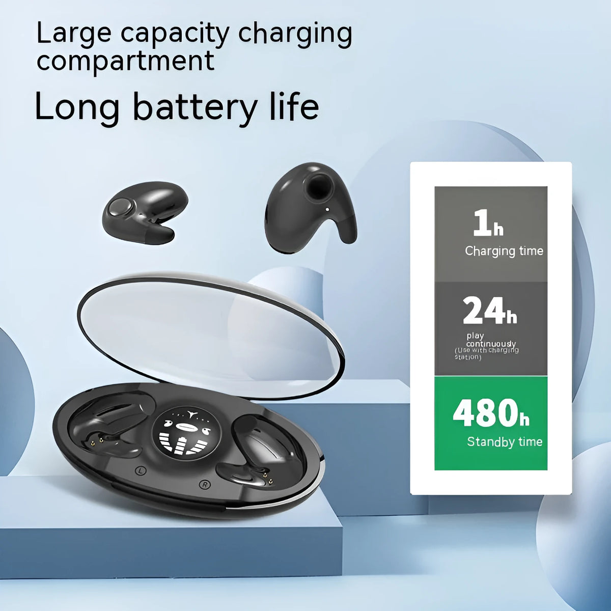 538 Bluetooth headset mini compact noise reduction in-ear design black white skin
