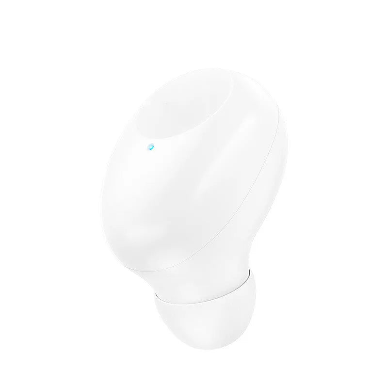 Mini unilateral Bluetooth headset in black, ABS material, 26x17x24mm size, with power display