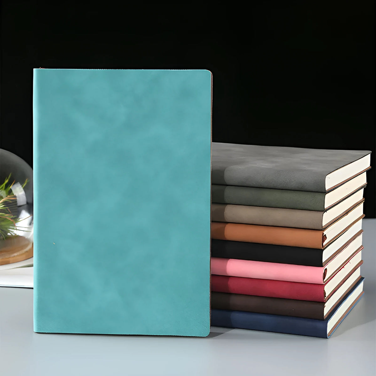 Soft noodle sheep leather buckle notepad in A5 and A6 with 100 sheets and 200 pages, beige Dao Lin paper, and colour cover options.