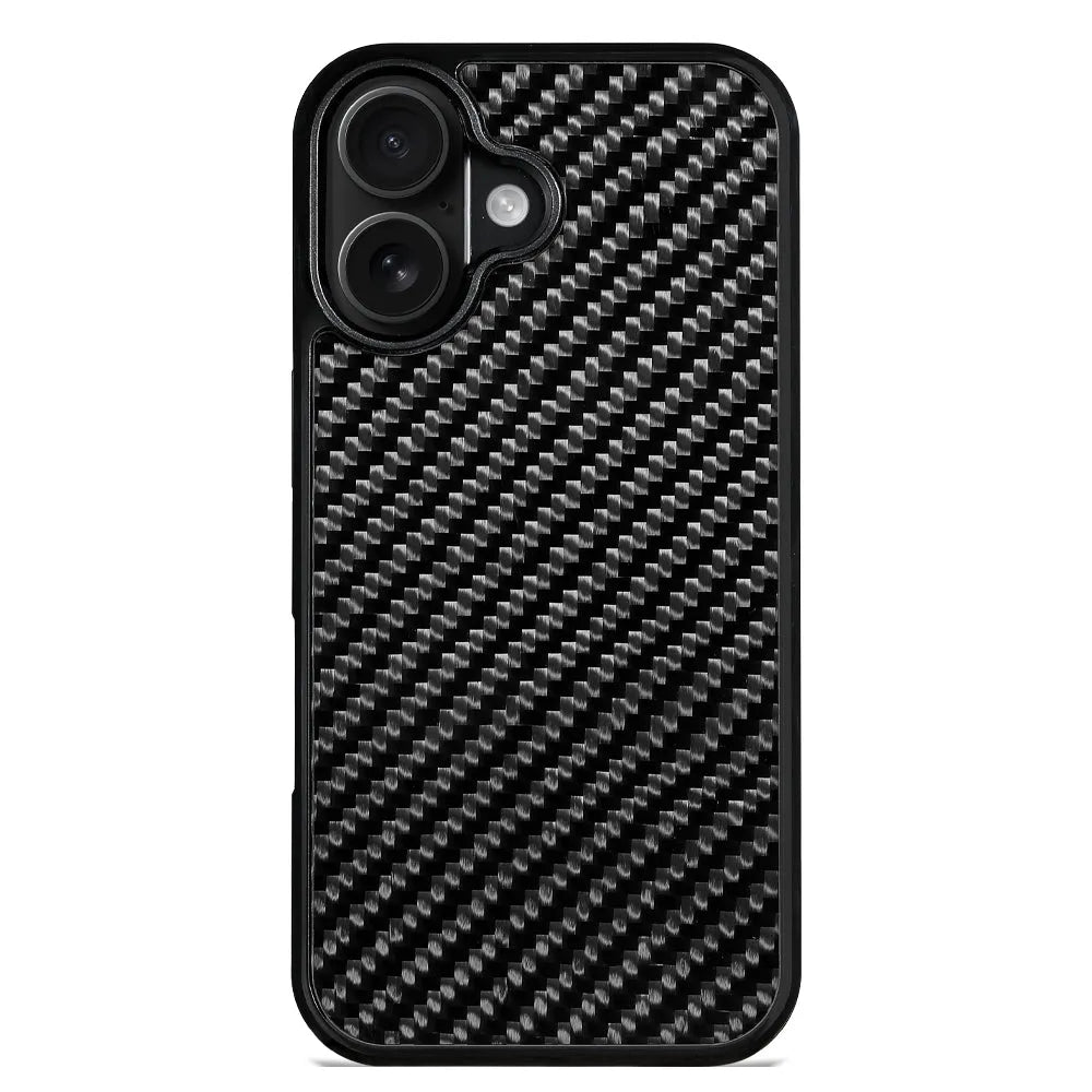 17 Series Twill Black mobile phone case for iPhone models, angled view showing textured finish