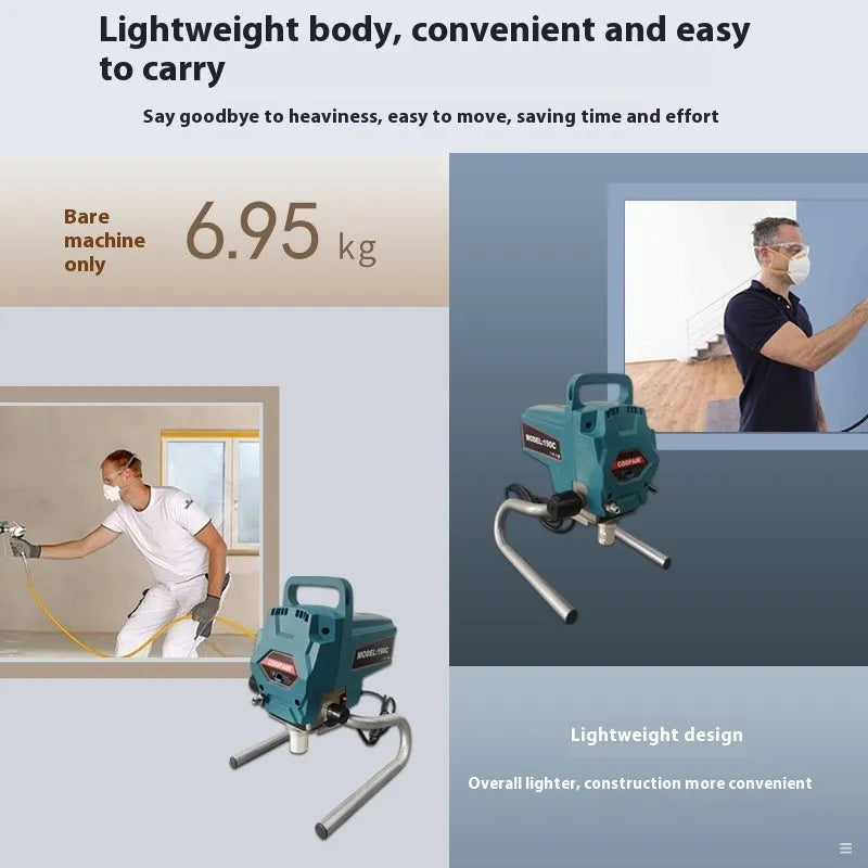 Electric latex paint spraying machine portable with spray gun, 517 nozzle, and 110V US plug