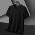 Men's loose fit antibacterial ice silk t-shirt in dark green colour with round neck