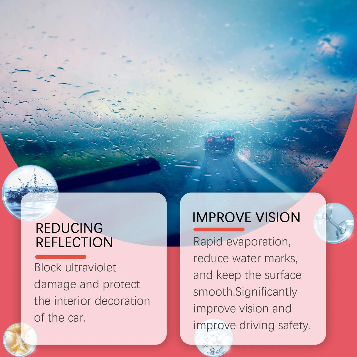 Car glass oil film cleaner with integrated liquid brush and reusable foam sprayer for windscreen cleaning