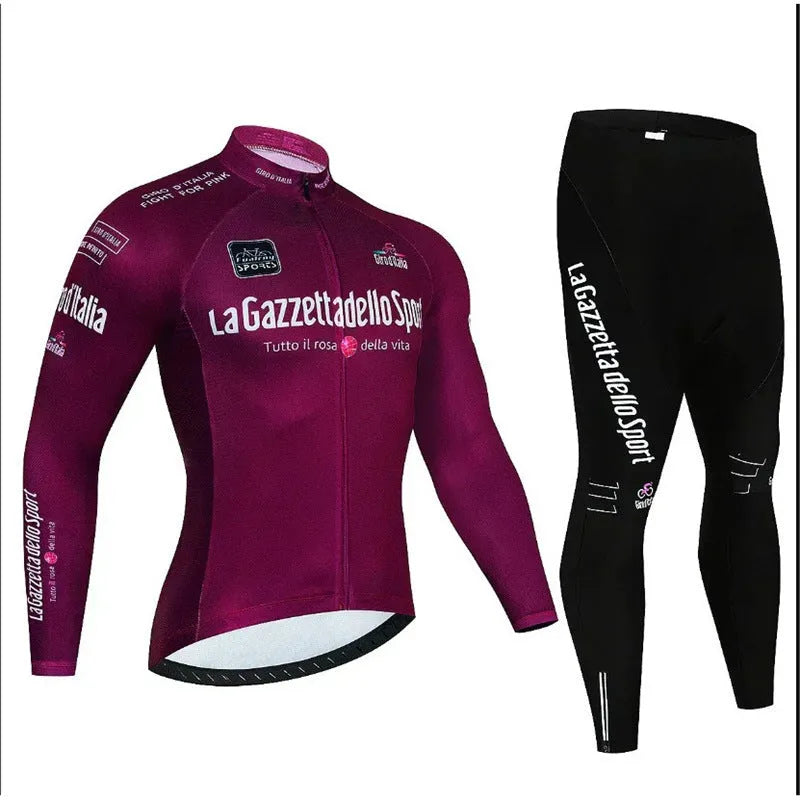 Autumn women's long sleeve mountain bike cycling suit set in polyester fiber fabric