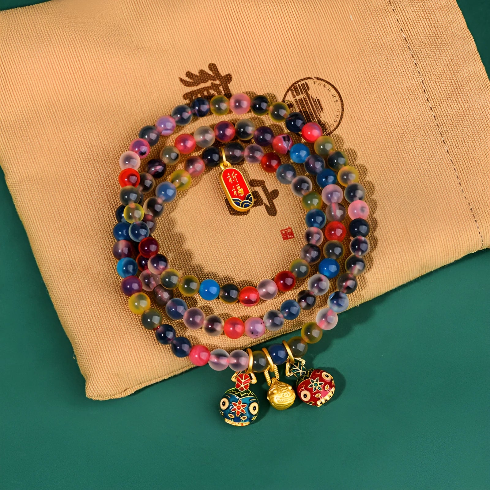 Dzogchen half pond agate bracelet with sugar heart fragrant gray glaze and swallowing gold beast element