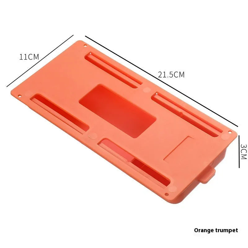 Plastic under desk storage drawer with cover and grid compartments in multiple colour options