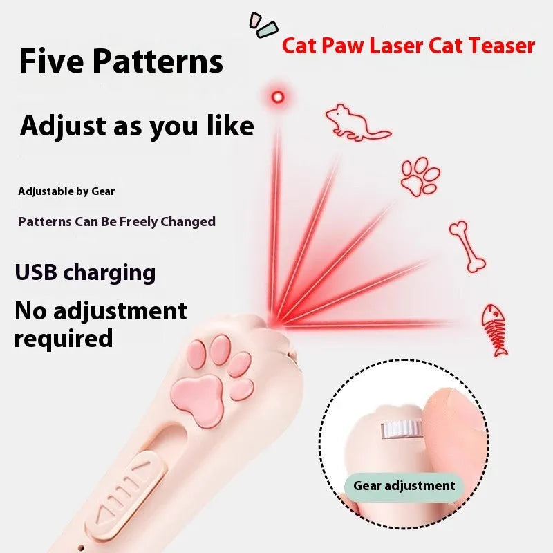 Interactive cat teaser toy in pink, cream white, or sky blue colour for self-play.