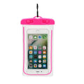 Universal waterproof luminous touch screen phone case in blue for outdoor sports