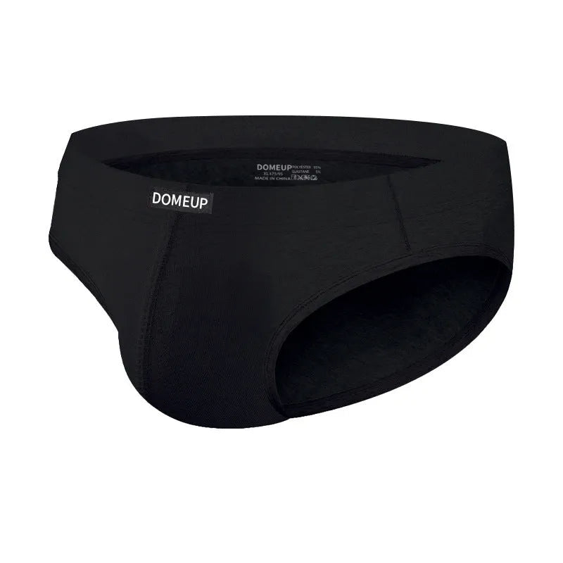 Men's seamless briefs in black colour showing low waist design and seamless edges