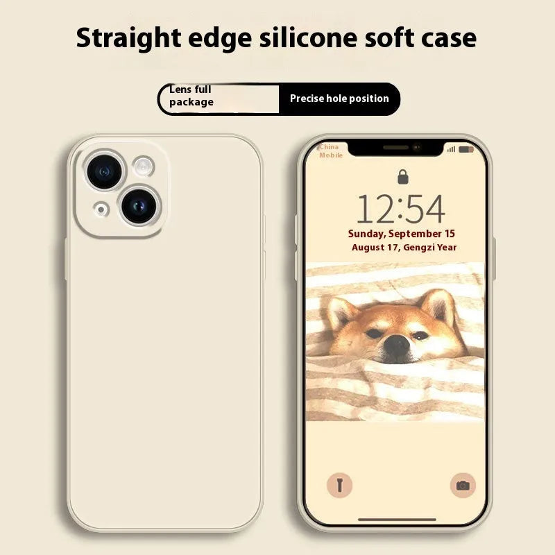 TPU silicone gel protective phone case for iPhone in classic black, showing camera cutout and edges