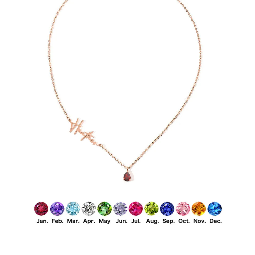 Stainless steel custom name necklace with gold electroplated pendant letter design on unisex chain
