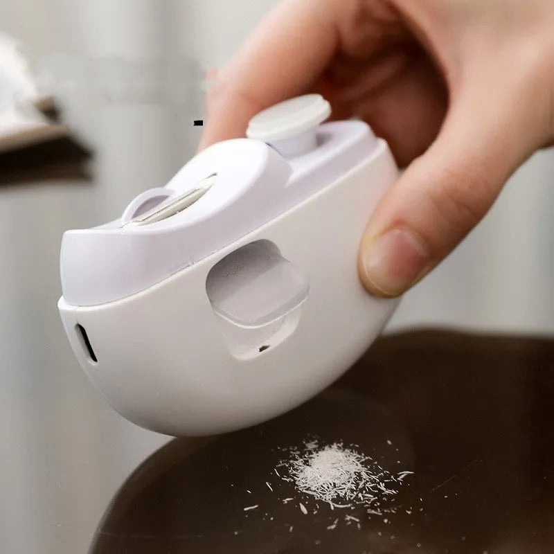 Home electric nail sharpener fully automatic with light in plastic, 85x68x33mm, available in white pink purple