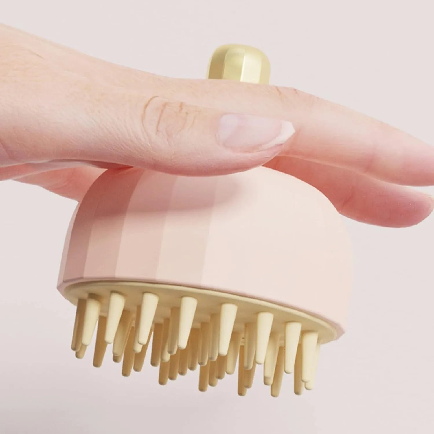 Pet bath massage brush with drainage holes for cat and dog grooming during washing sessions