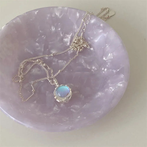 925 silver geometric pendant necklace for women on a curb chain, silver colour.