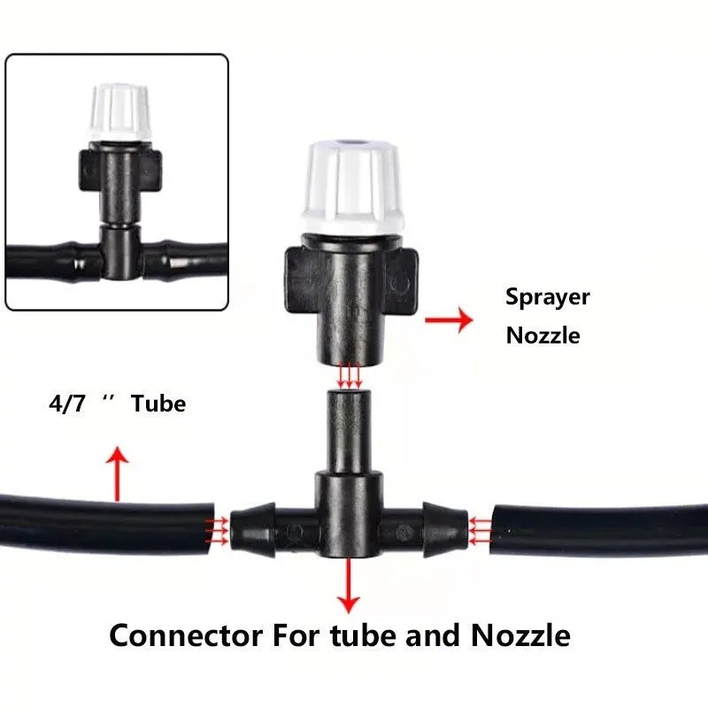 10 metre garden irrigation hose water mist system with 10 spray suits for cooling and humidification