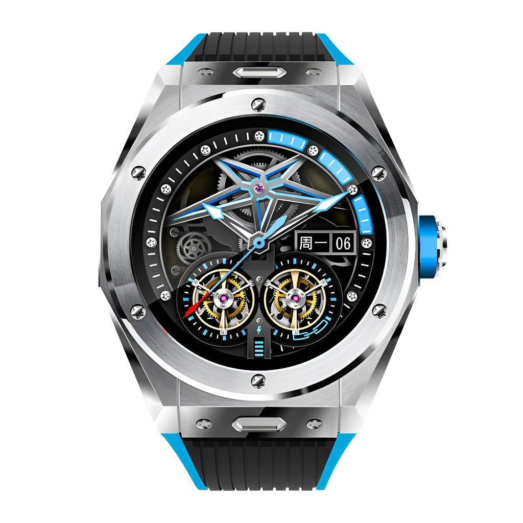 Smart bracelet with heart rate monitoring and Bluetooth call function in blue colour option