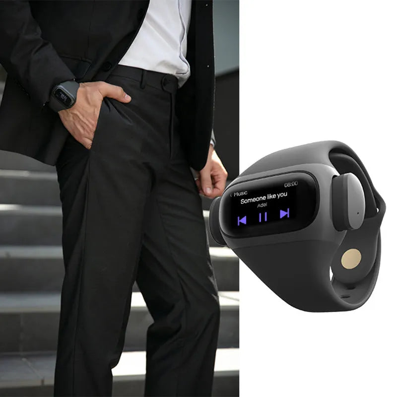 Wrist wear true wireless Bluetooth headset in W20PRO Grey with 1.2-inch screen and silicone band