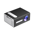 Home Office T300 miniature LED projector in black with front lens and input ports