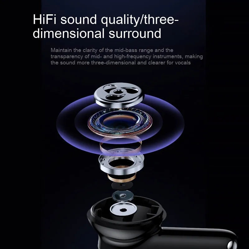 Y40 true wireless Bluetooth earphones with charging case in black, featuring ANC ENC noise cancellation and 13mm driver
