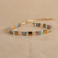 European fashion beaded bracelet with geometric glass and glaze beads in five colour options
