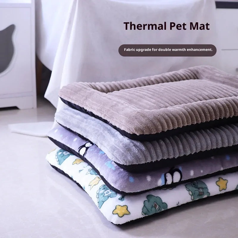 Removable washable cotton dog bed cat bed in silver gray on floor