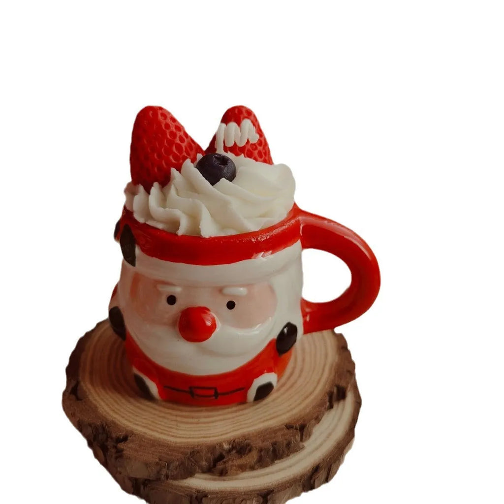 Santa Claus ceramic cup aromatherapy candle in soy wax, 10 x 7 x 10.5 cm, Christmas gift box, four festive styles