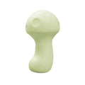 Green silicone mushroom vibrator with button control, a training toy for women
