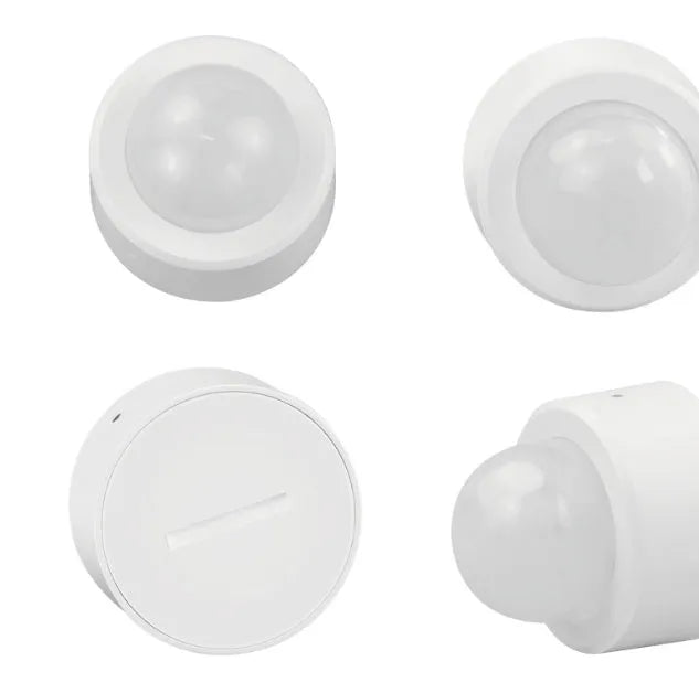 White wireless infrared body sensor for home security with ZigBee 3.0 connectivity