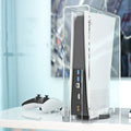 Acrylic transparent dust cover for PS4 Slim with handle storage box, clear finish, vertical and horizontal styles
