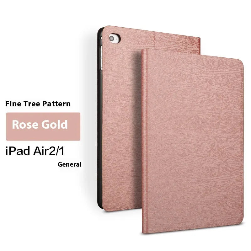 Imitation leather iPad protective case with bracket in black or sapphire blue for universal iPad models