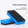 Car repair wax kit showing tubes of Grinding A Wax and Brightening B Wax next to a frosted sponge mop on a car bonnet.