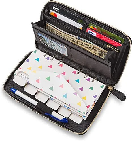Anti-theft card holder wallet in multiple colours showing card slots and RFID protection.