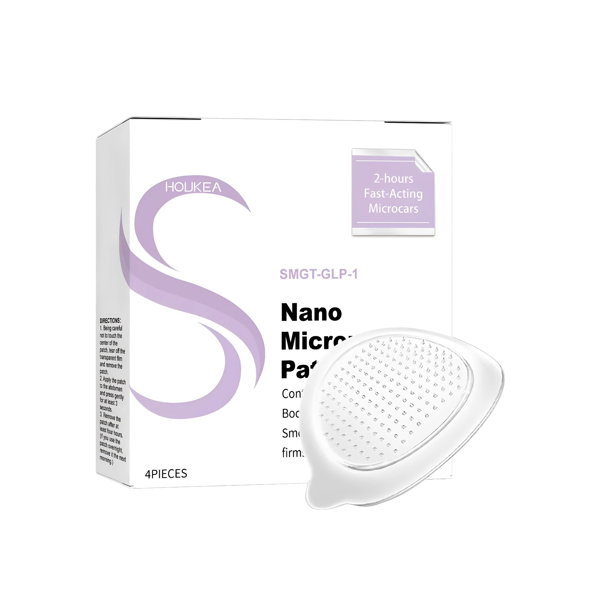 Nano microneedle patch pack containing four nursing stickers with ginger and mugwort ingredients