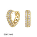 Brass gold plated heart shaped ear clip earrings with gang drill texture on copper construction