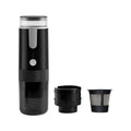 Black portable K-Cup coffee machine for vehicle use and outdoor camping
