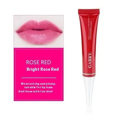 Vermilion lip gloss set showing five waterproof shades including pink, orange red, and rose red variations