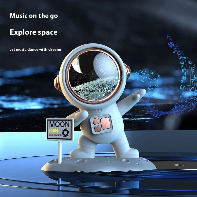 Bluetooth Spaceman small creative ornament speaker with voice prompts, lithium battery, stereo audio, in two colour editions