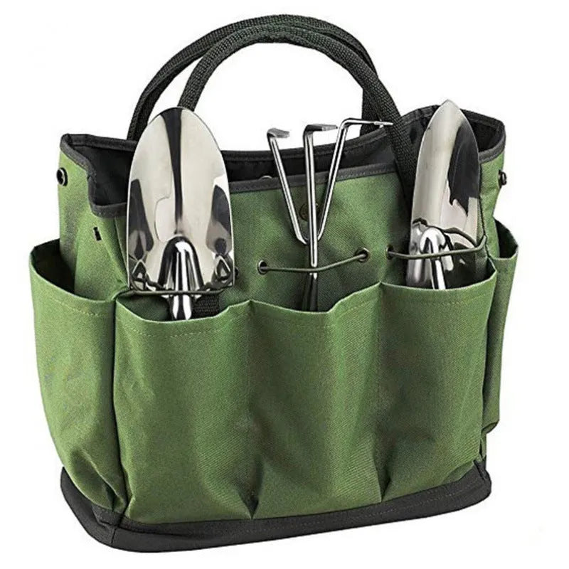 Light green 600D Oxford cloth garden flower art tool storage bag, multifunctional organiser supplied without tools.