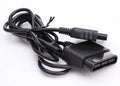 Black PS2 extension cable for controller and console, plastic game accessory lead, single connecting cable