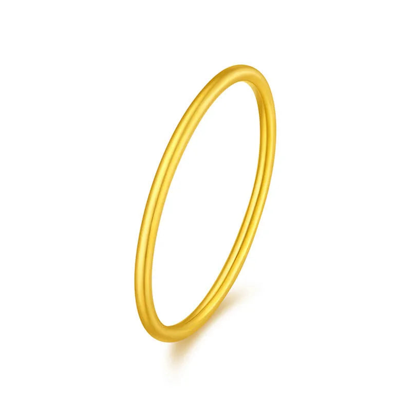 Simple brass gold plated women's bracelet ring showing matte, glossy and twist design options