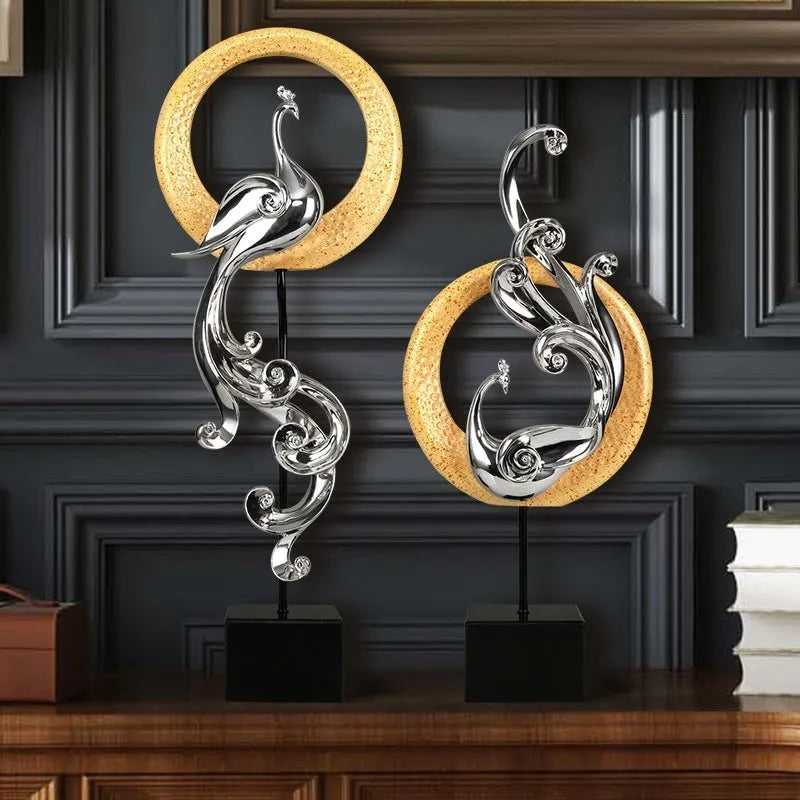 European style synthetic resin phoenix ornament craft in selected colour and size configuration