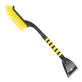 2 in 1 snow brush ice scraper for car windshield with red handle and foam grip