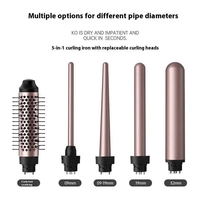 Automatic large wave hair curler with three headbands in rose gold or black colour options