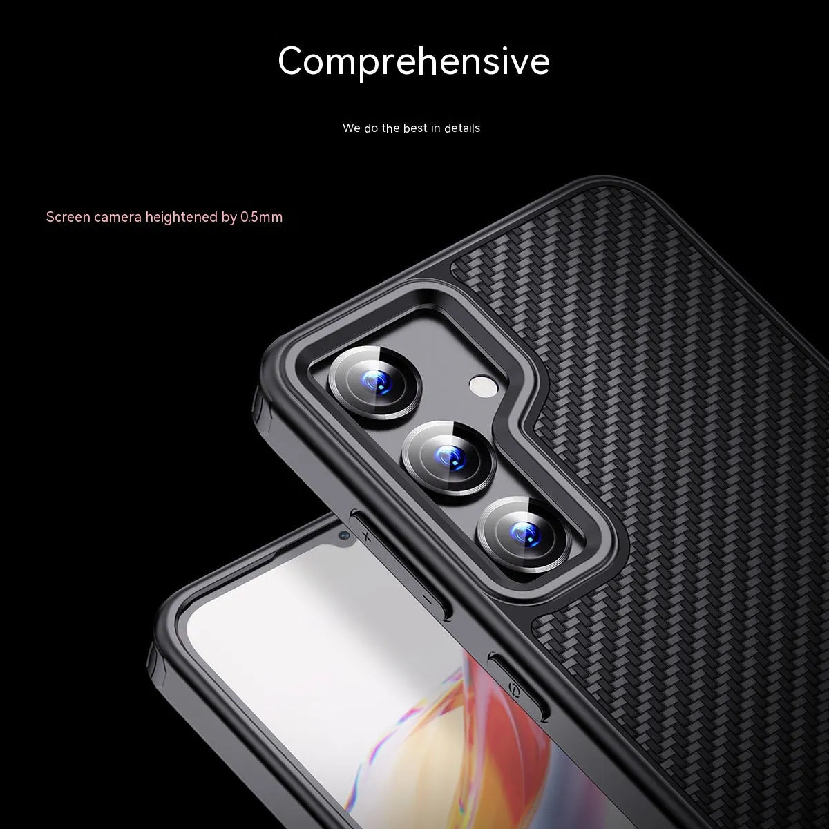 Black aramid fibre magnetic phone case for Samsung S23 and S24 series