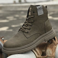 Men's genuine cowhide leather British casual business shoes, black low-top lace-up with rubber sole